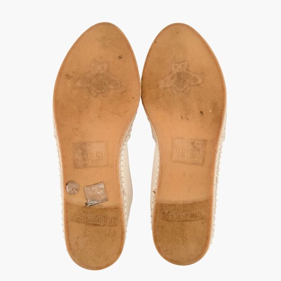 Gucci Interlocking GG Espadrille EU 37.5 US 7.5 Beige Web Stripe Logo Canvas - Picture 10 of 14